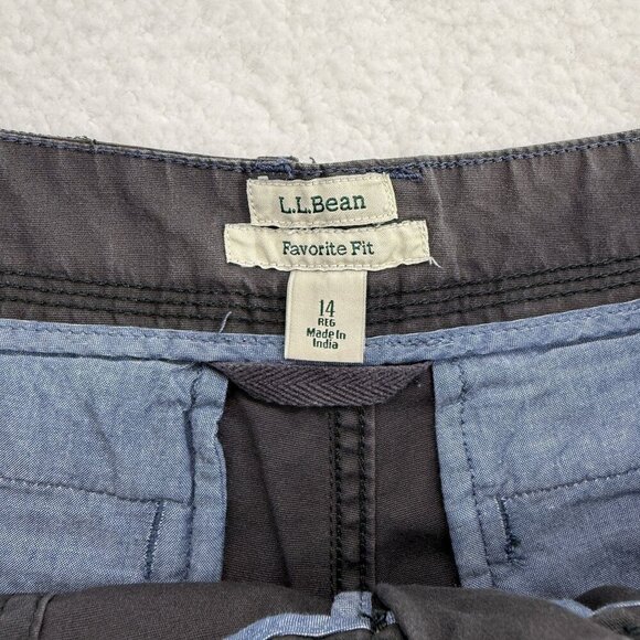 LL Bean Womens 14 Favorite Fit Cargo Shorts Gray Hiking Outdoors Gorpcore Preppy - Picture 7 of 11